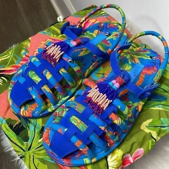 Farm Rio Blue Strap Sandals - Picture 5 of 10